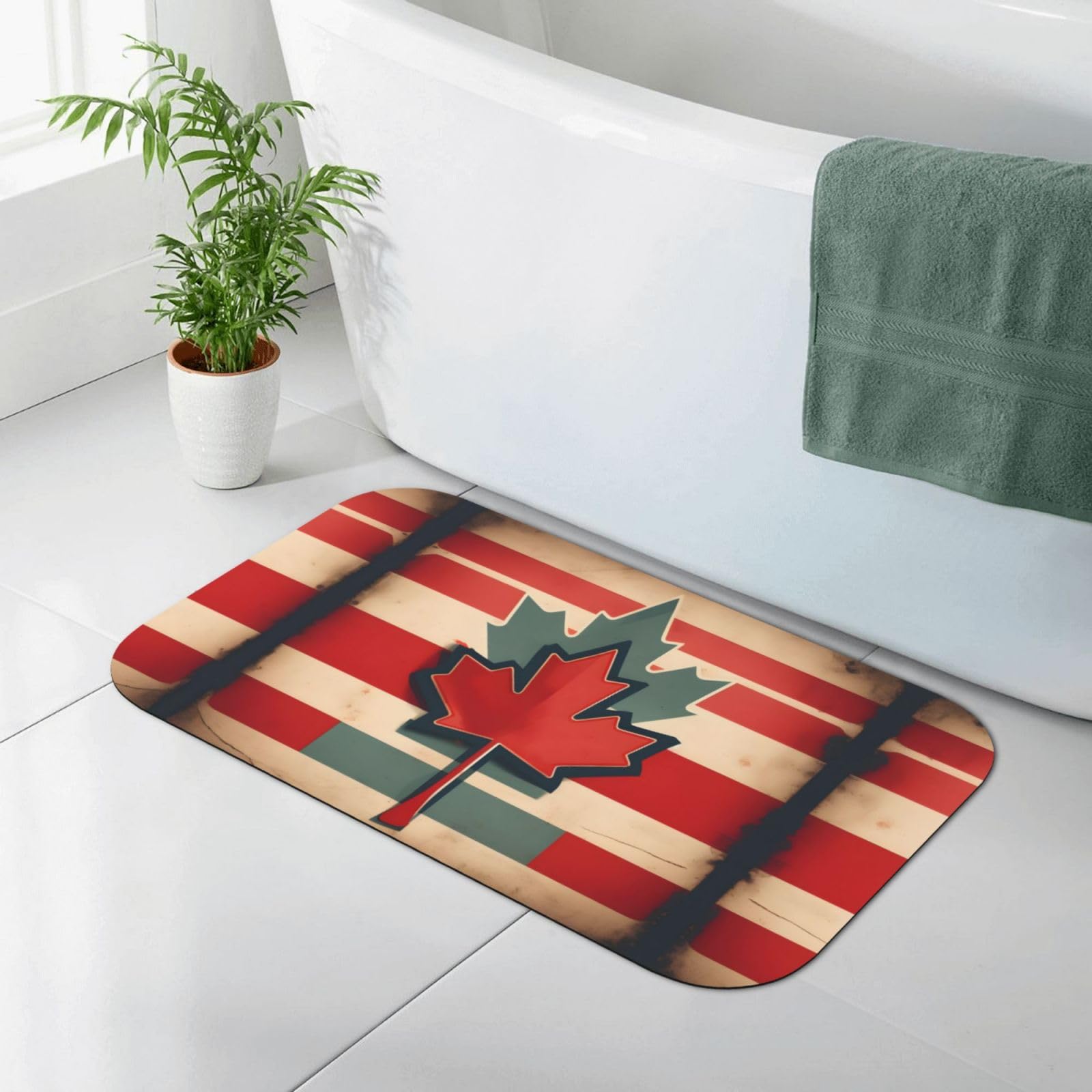 Tapis de bain en terre de diatomée pliable pour une salle de bain moderne et épurée