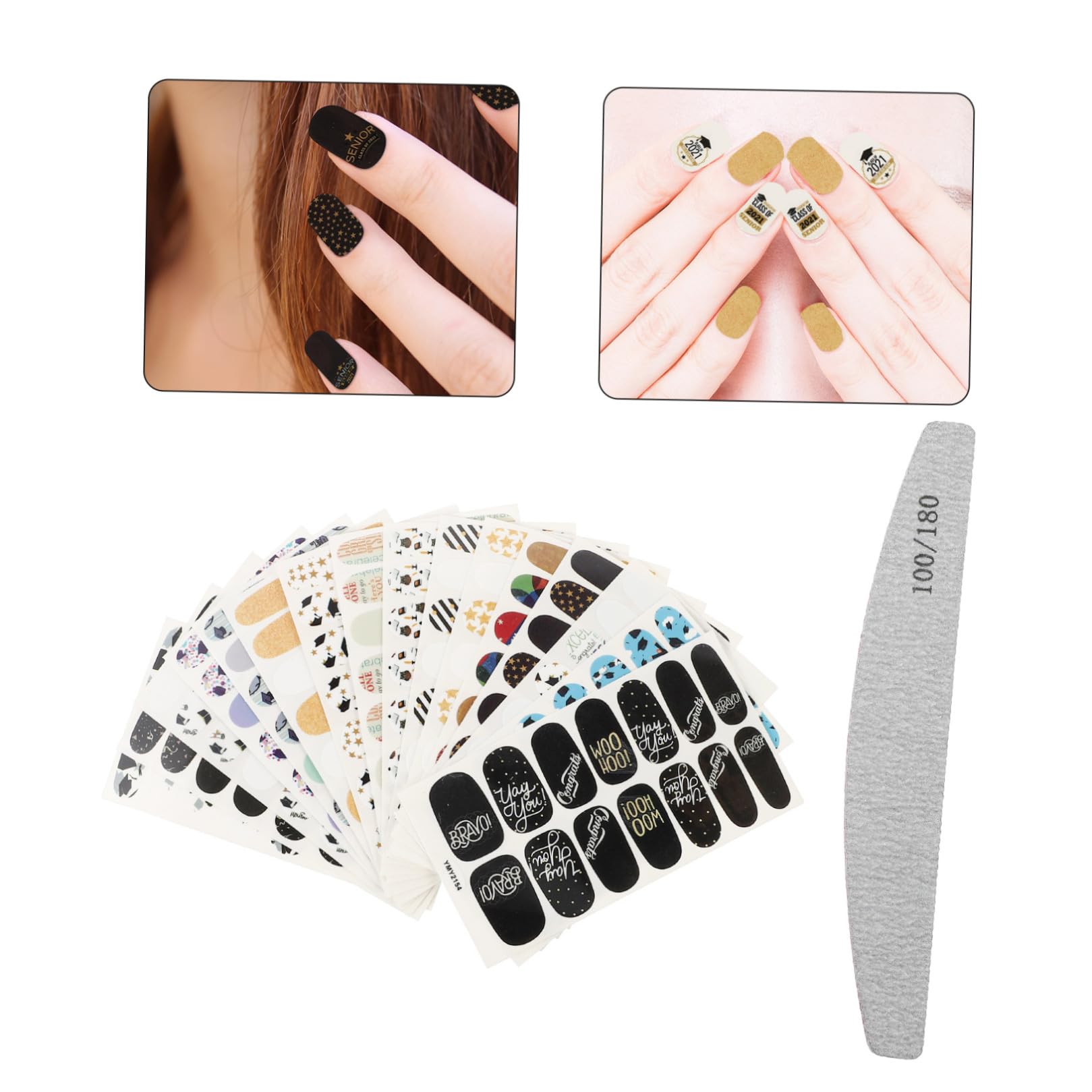 CALLARON 32 Fogli Adesivi Unici per Decorazione Unghie Stickers Manicure con Design Creativo per Look Distintivo e Alla Moda