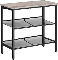 HOOBRO 3-Tier Narrow Side Table Nightstand with Adjustable Shelves, Greige Black, Sturdy for Small Spaces, Easy Assembly BG23BZ01G1