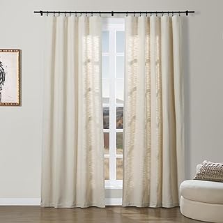 ChadMade Organic Cotton Curtain with Privacy Cotton Lining 1 Panel 84Wx1...