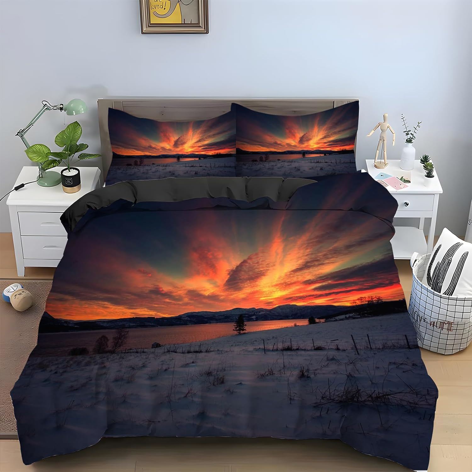 Housse De Couette - Coucher De Soleil Girafe - 220x240 Cm - 3D - 2