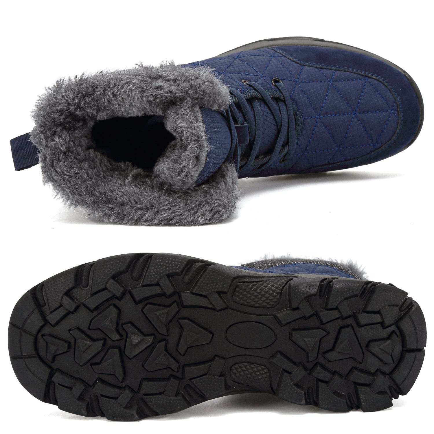 Dhinash Stivali da Neve Donna Stivaletti Uomo Stivali Invernali Impermeabile Stivali da Escursionismo Antiscivolo Caldo Pelliccia Foderati Scarpe da Neve 37-48EU