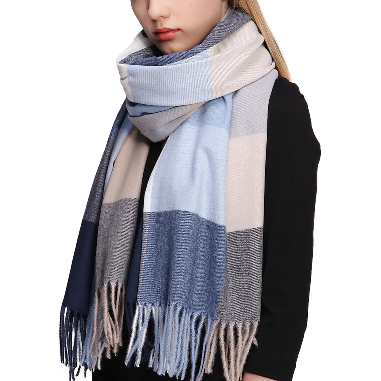 – Ladies Tartan Blanket Scarf Women Winter Warm Pashmina Shawls and Wraps Chritmas Gifts