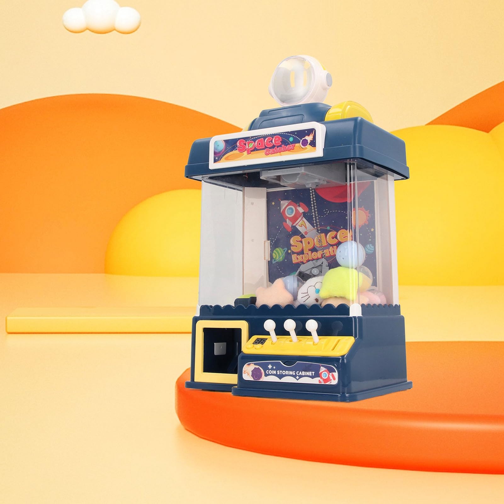 Schimer Mini Máquina de Garra Compacta y Divertida Grabber de Juguete con Efecto de Sonido para Niños Juego Interactivo Plástico 1 Unidad (Azul Oscuro)