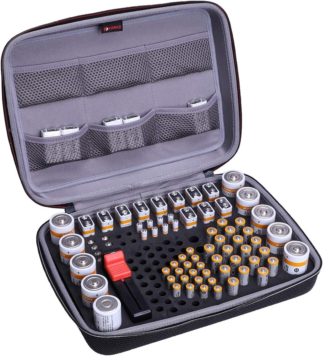 XANAD Fireproof Battery Organizer Storage Box,Hard EVA Case