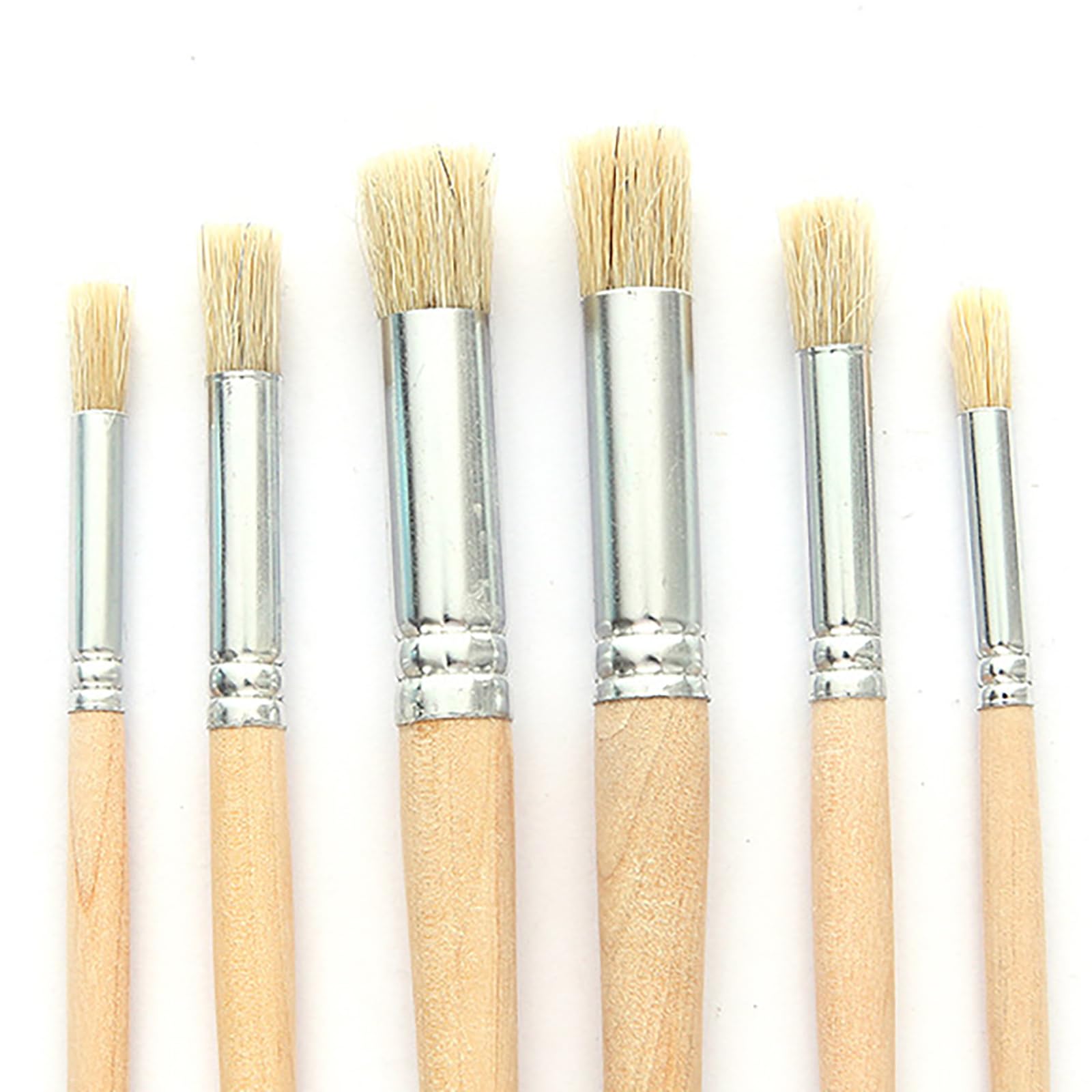 Juego de 6 Pinceles de Madera para esténcil, Pinceles para Pintura acrílica, Kit de Manualidades para óleo, Acuarela y Lienzo.