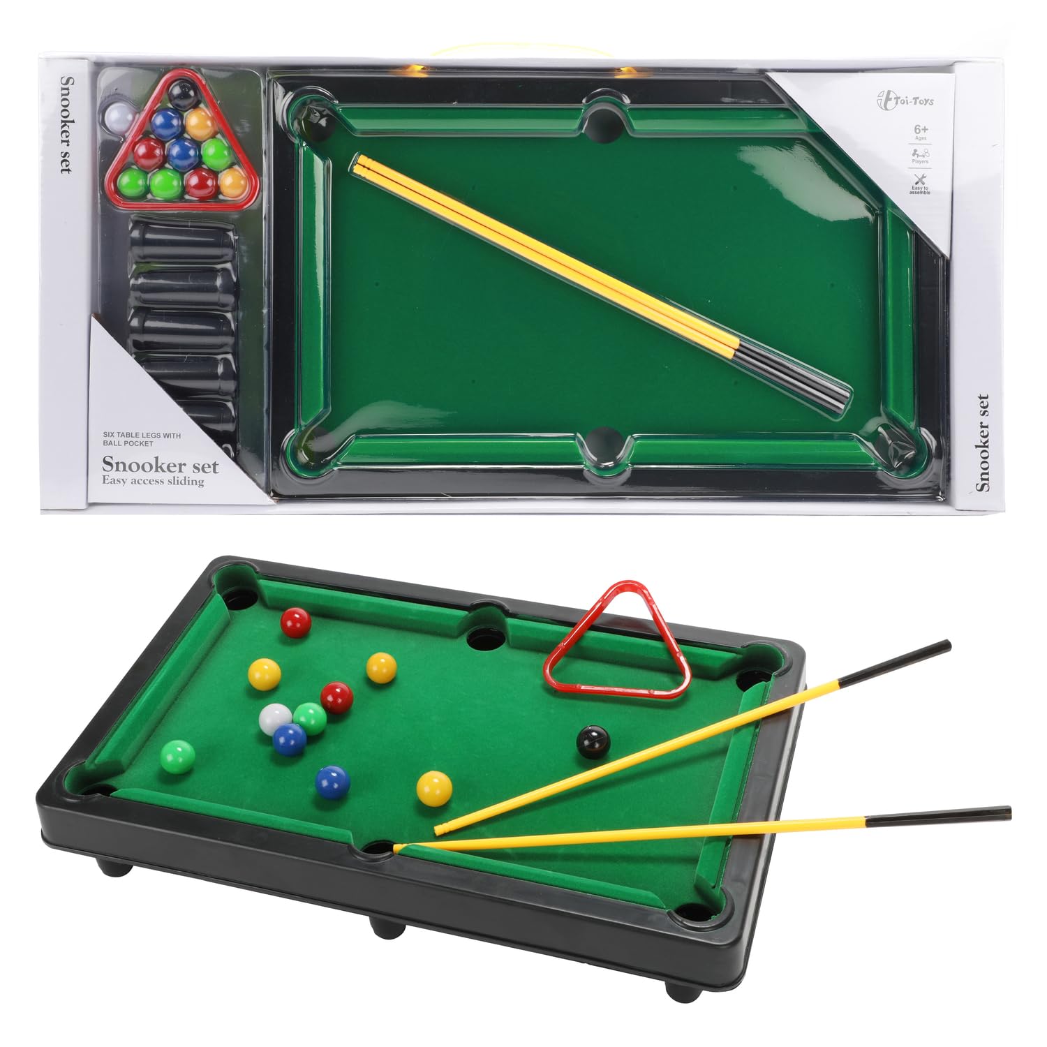 Toi-Toys Mini bilard Snooker gra z kijami i piłkami
