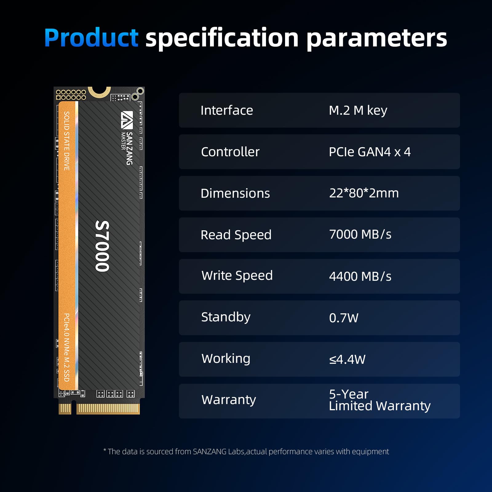 SAN ZANG MASTER SANZANG S7000 1TB NVMe M.2 Internal Gaming SSD