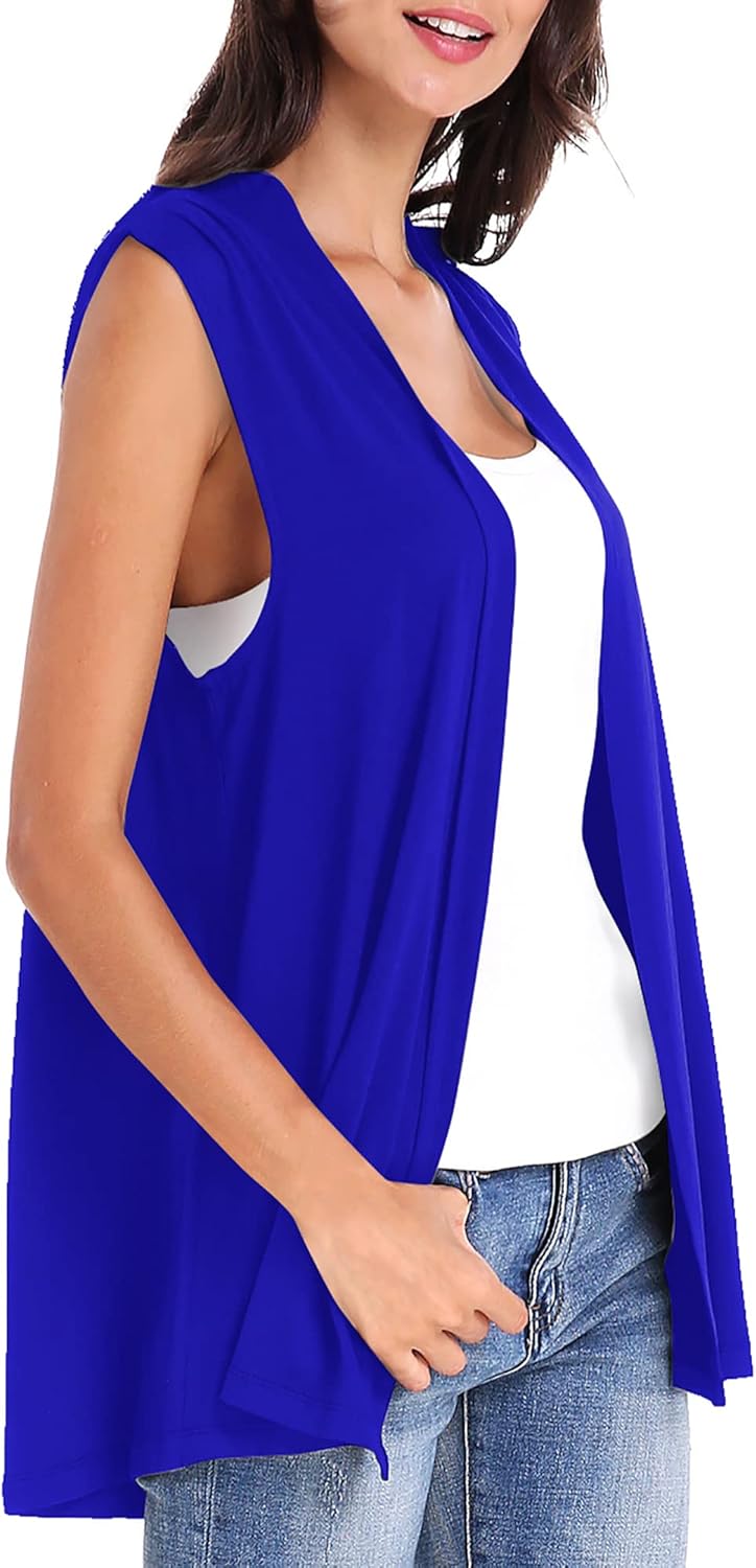 Urban CoCo Women's Sleeveless Cardigan Open Front Vest Lightweight Cool Coat - Image 4