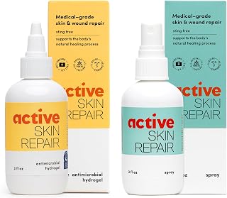 BLDG Active Skin Repair Bundle: Natural Hypochlorous Acid Antiseptic Spray & Hydrogel for Cuts, Wounds, Rashes, Sunburns (3oz Each)