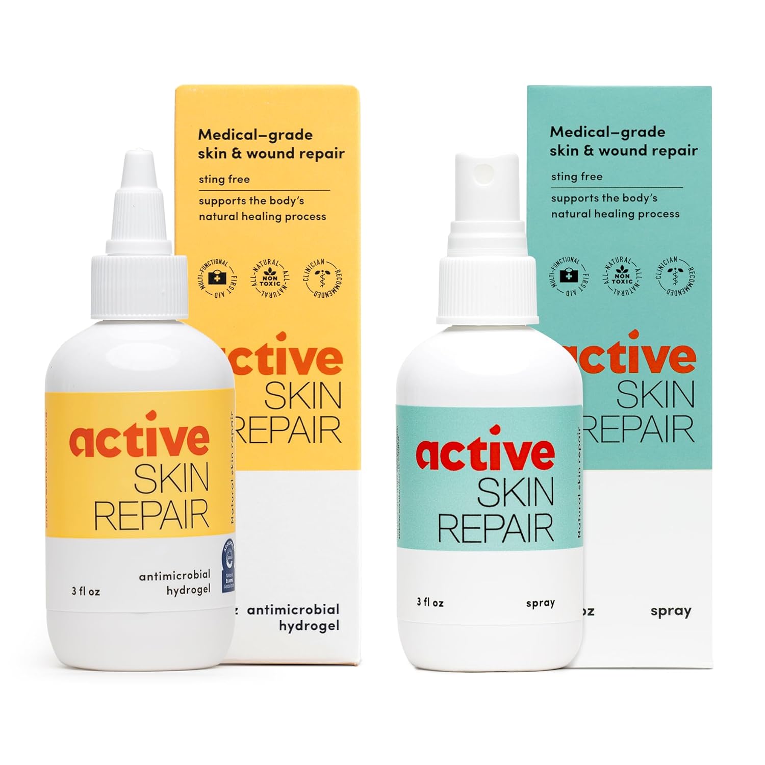 Active Skin Repair - First Aid Natural Non-Toxic Healing Ointment Antiseptic Spray for Minor Cuts Wounds Scrapes Rashes
