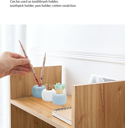 Miniatura 3 de Paquete de 4 mini soportes de cerámica para cepillos de dientes individuales mínimos para baño