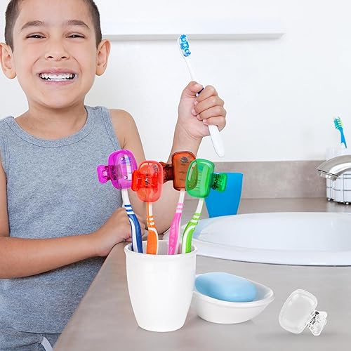 Miniatura 5 de Tapa para la cabeza del cepillo de dientes, 6 unidades, clips para cepillos de dientes, protector portátil para cepillos de dientes, cubierta de