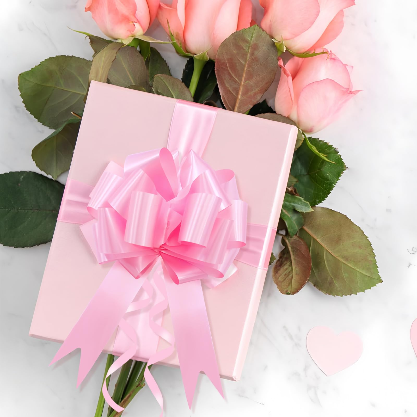 RISVOWO Geschenkschleife Weiß, 60 Stück Geschenk Schleife, Große