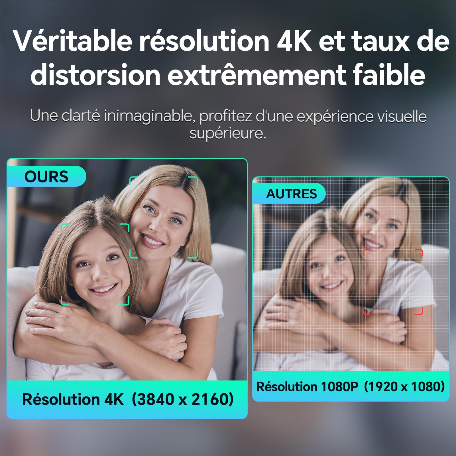 NewlineWork Webcam PC 4k avec Microphone antibruit, 3 Modes AI et 2 contrôles gestuels, Champ de Vision Multiple, USB 4k caméra pour PC Mac Laptop, vidéoconférence, Streaming