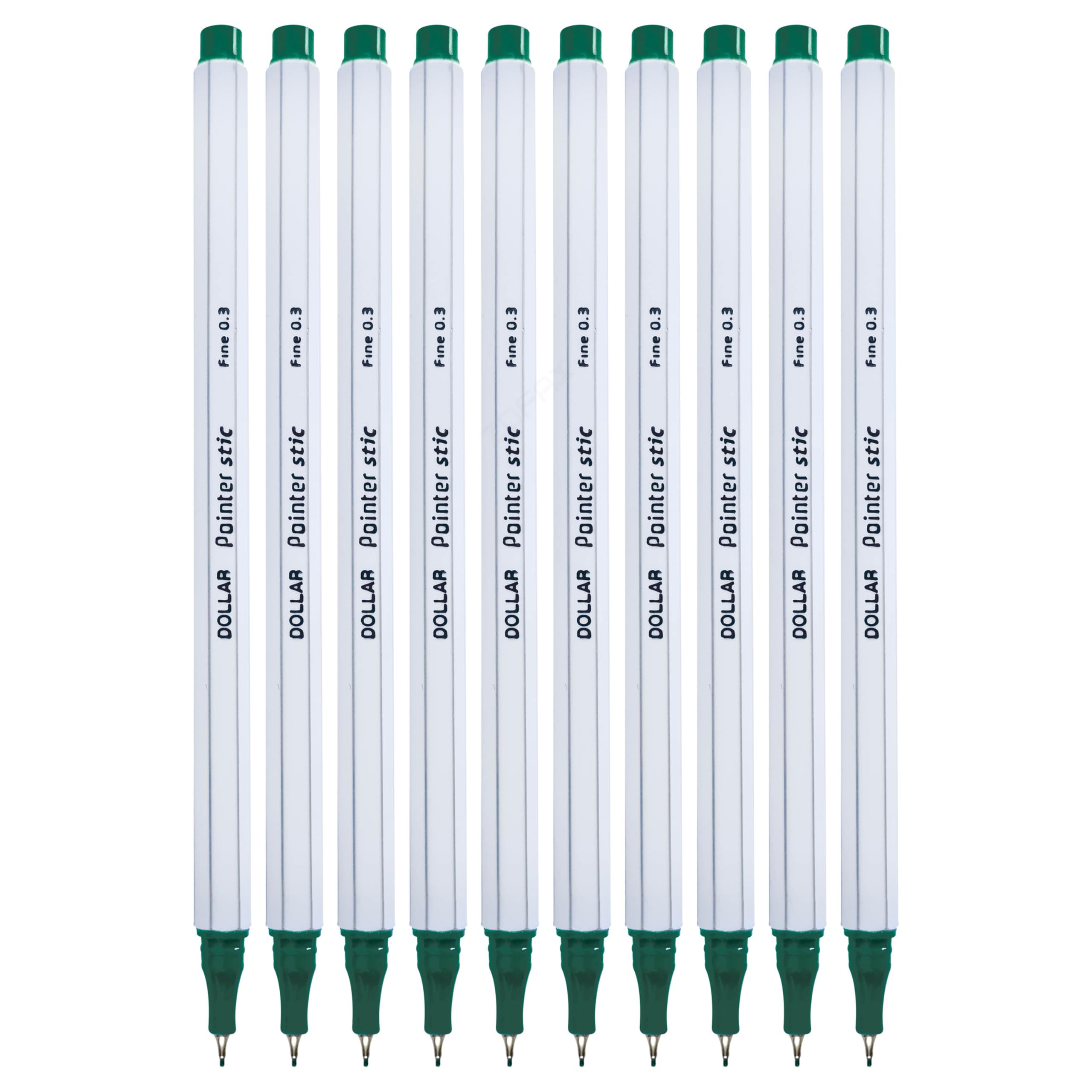 PStic Fineliner Pens, GREEN, 0.3mm Extra Fine Point, Pack of 10, Perfect for Writing Drawing, Sketching, Coloring - Image 4