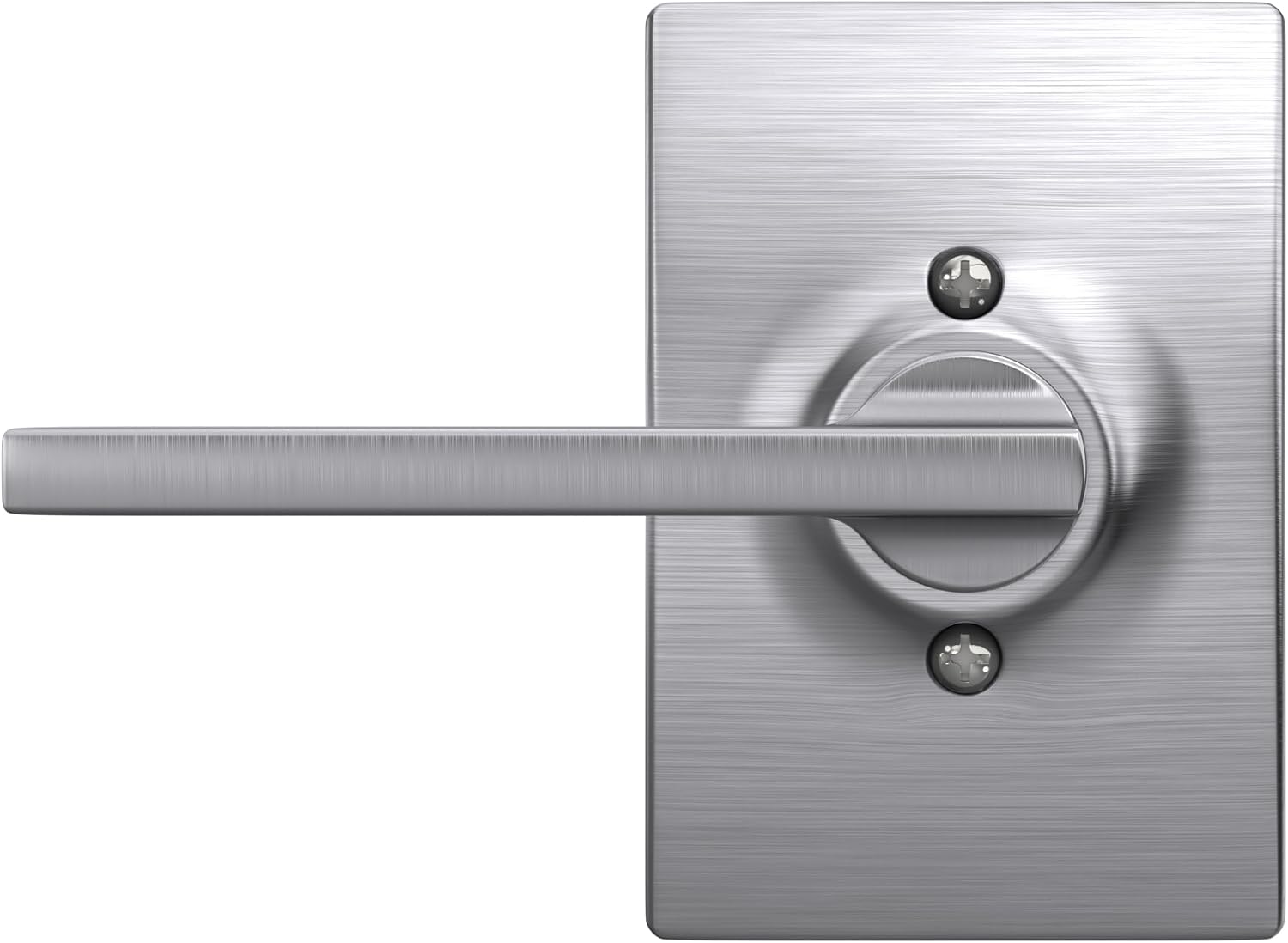 SCHLAGE Latitude Non-Turning Dummy Door Handle, Reversible, Satin Chrome | Non-turning dummy lever door handle with no latch or lock, Decorative pull, One sided, Easy to install, Certified durability
