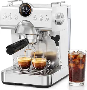 Kismile 20-Bar Semi-Automatic Espresso Machine with Milk Frother