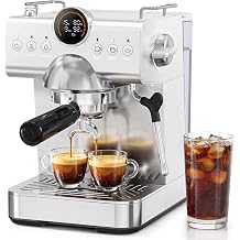 Kismile Espresso Machine with Milk Frother, 20 Bar Hot & Cold Brew