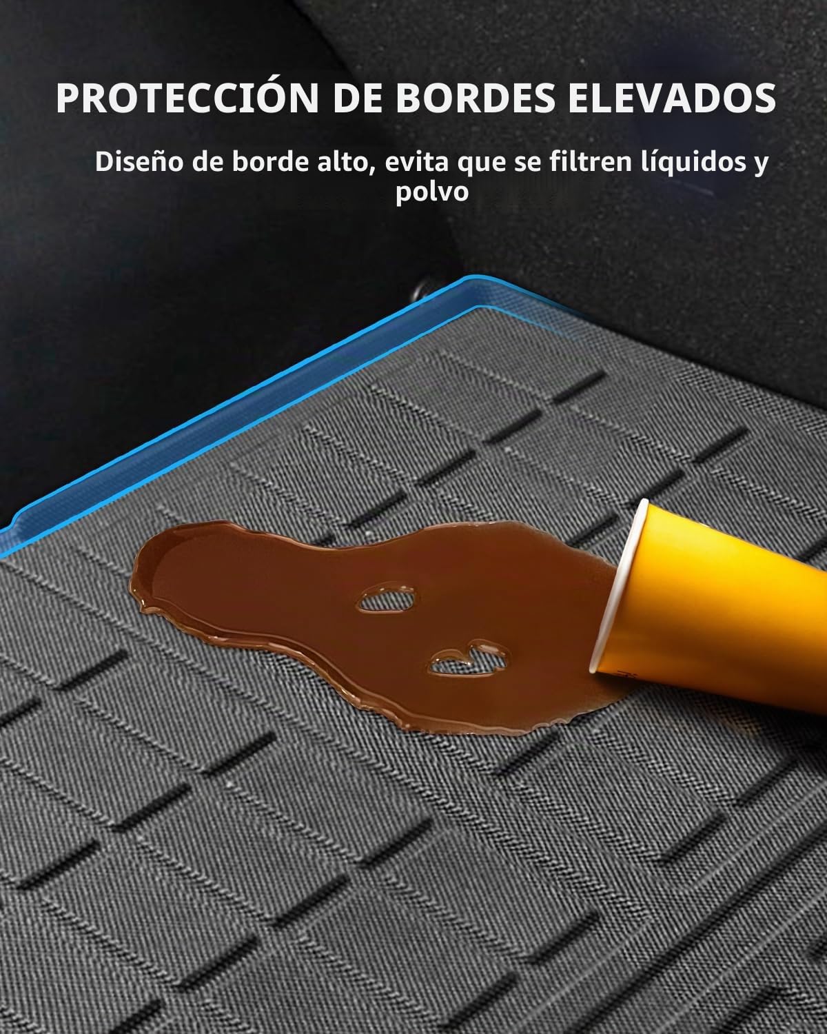 TPE Alfombras Maletero Hyunda-i Tucson NX4 Hybrid PHEV 2021-2025 | Alfombrillas Maletero Originales, Protector Maletero Antideslizantes e Impermeables, Funda Maletero con Bordes Elevados