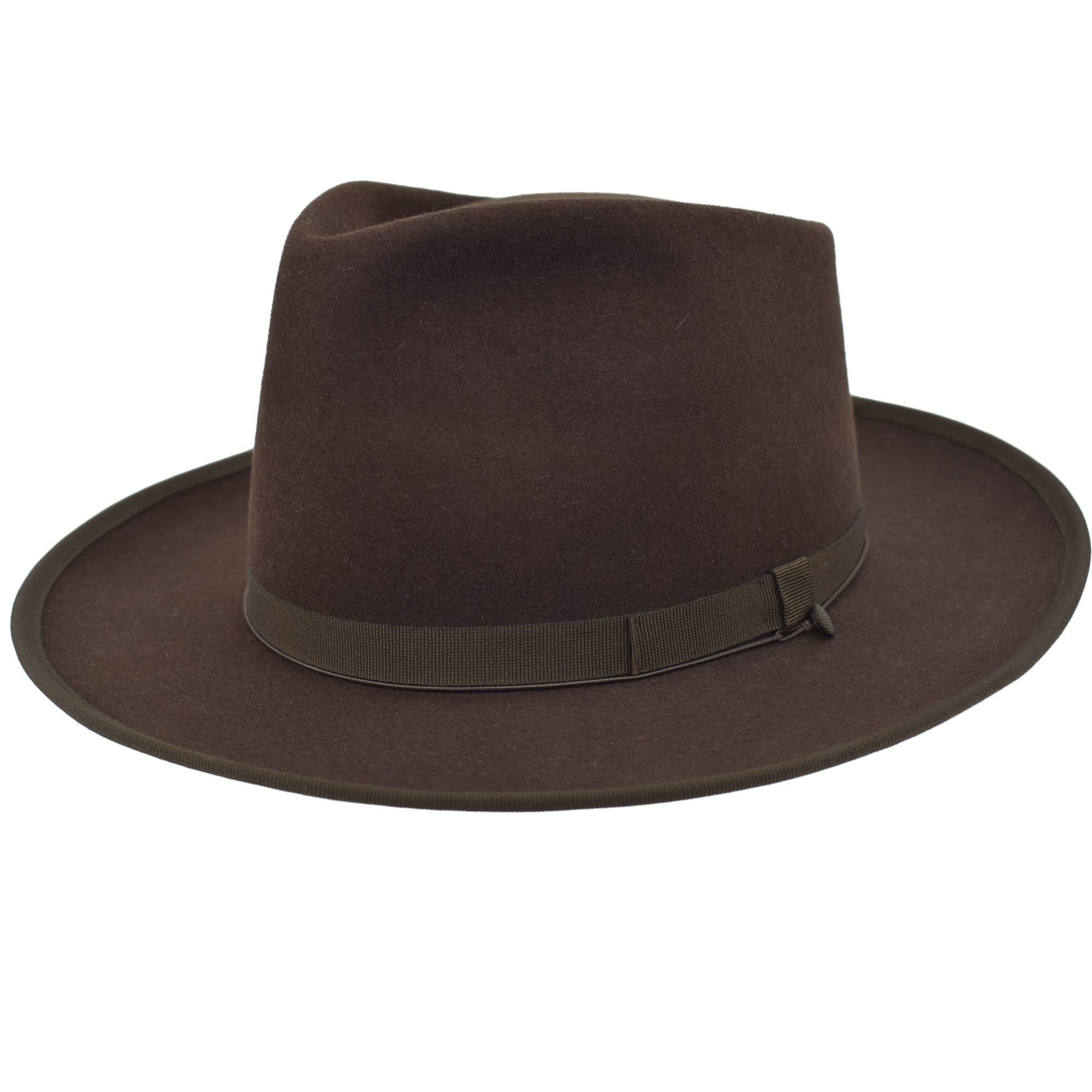 Melegari Fedora Johnny Replica Hut Top Qualität braun