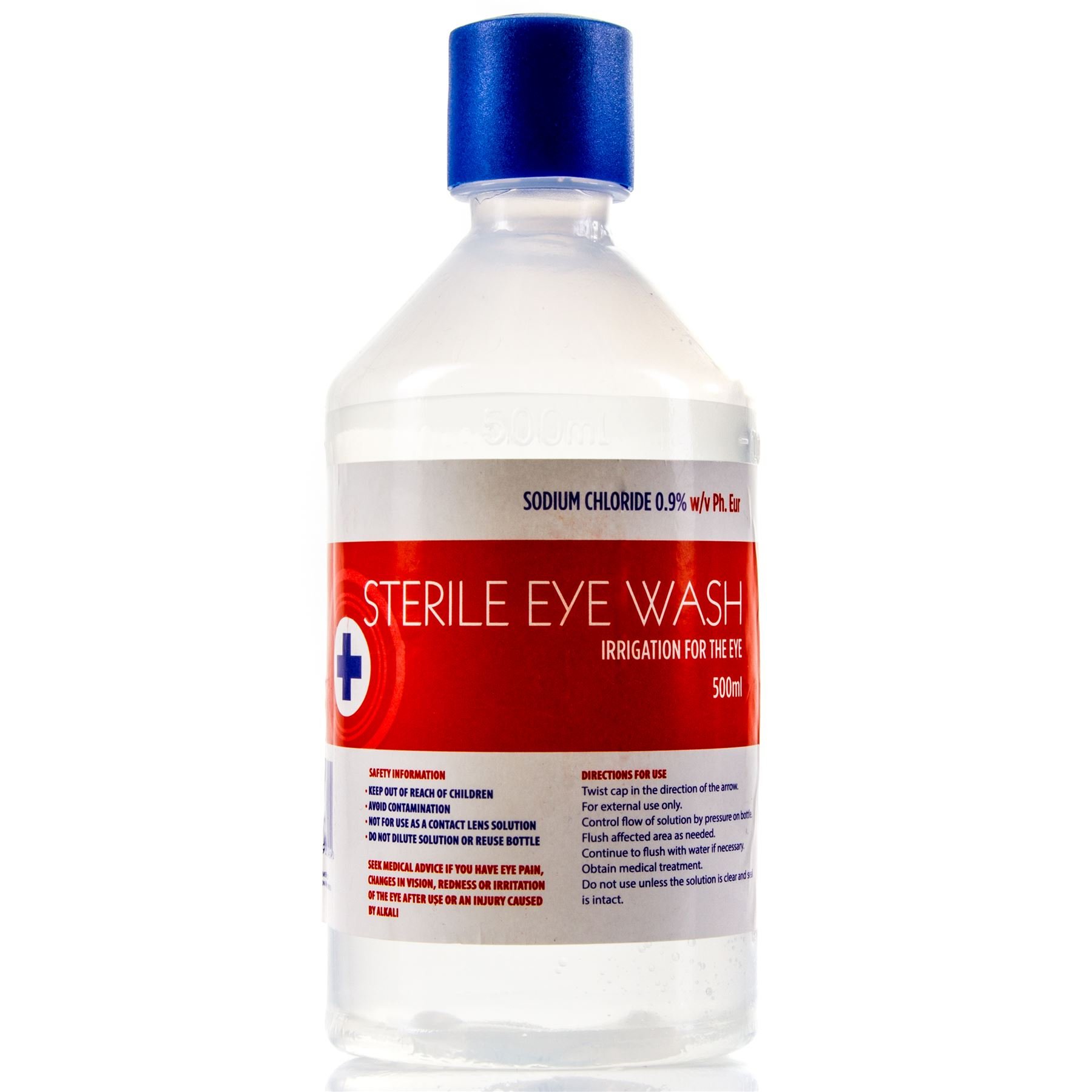 Pack of 4 500Ml Bottles of Sterile Saline Eyewash Solution