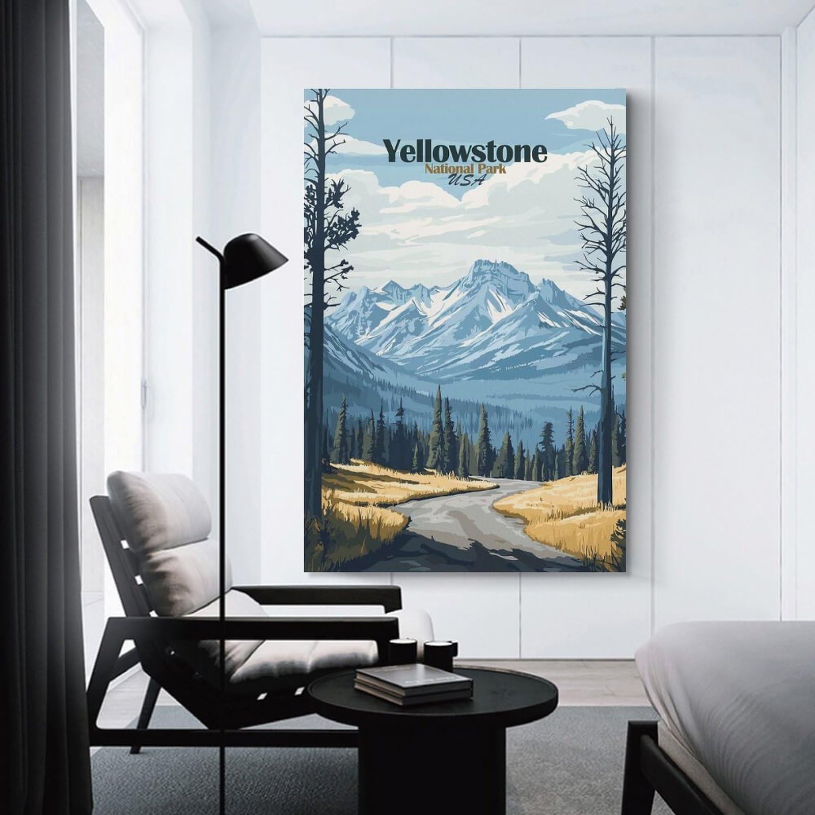 Junmoney Unframe-Style-17 Canvas Wall Picture Yellowstone National Park(2), 08X12inch(20X30cm), For Bedroom, Lounge Or Dressing Area, Stylish Decor For A Restful Room Update
