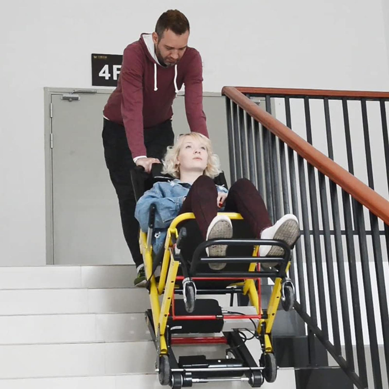 Silla Salvaescaleras Portátil,Silla para Subir Y Bajar Escaleras,Silla Eléctrica para Subir Escaleras,Incluye Batería De Litio De 13 Ah,Capacidad De Carga 159 Kg/350 Lbs 13Ah