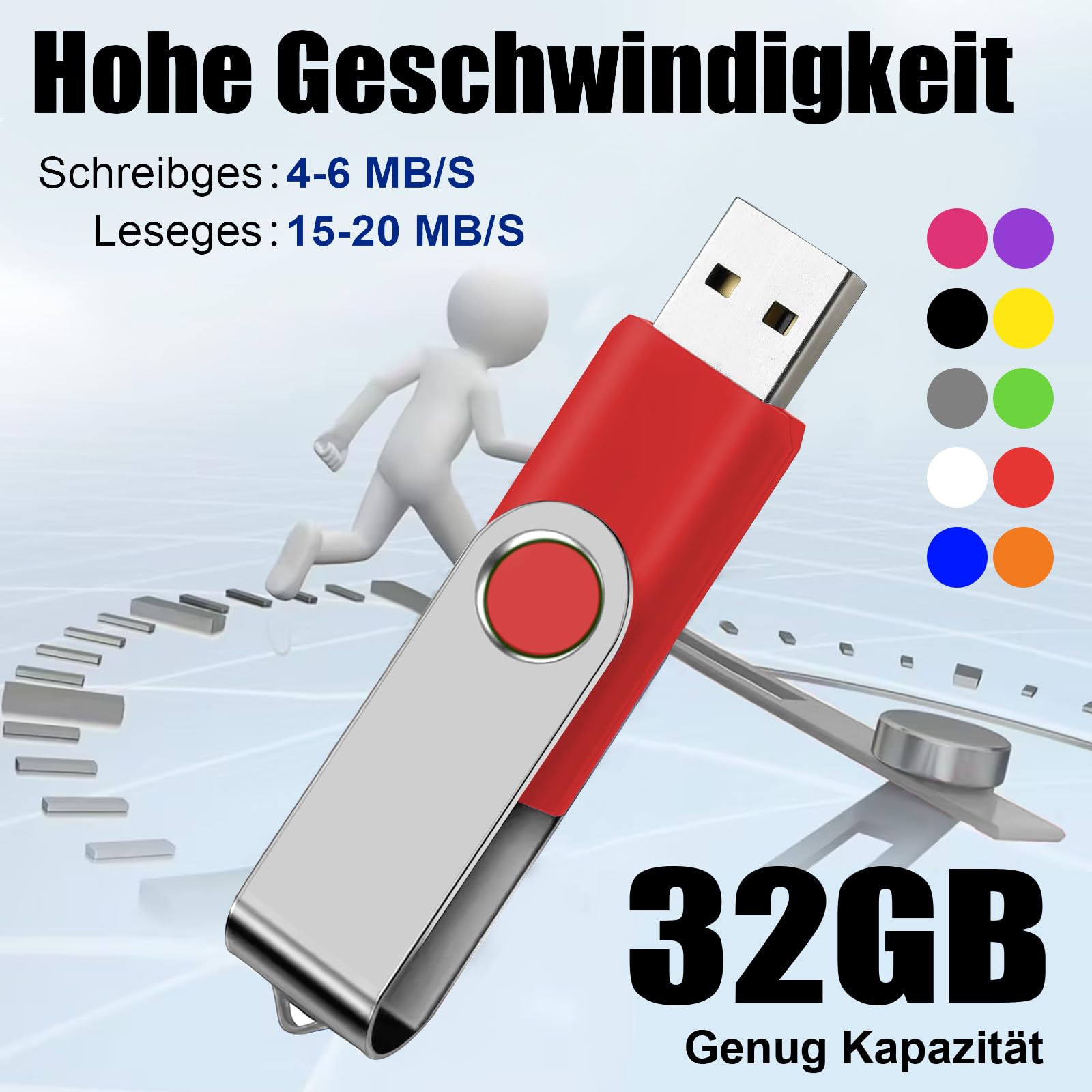 EASTBULL – Lote De 5 Unidades De Memoria USB De 32 GB USB 2.0