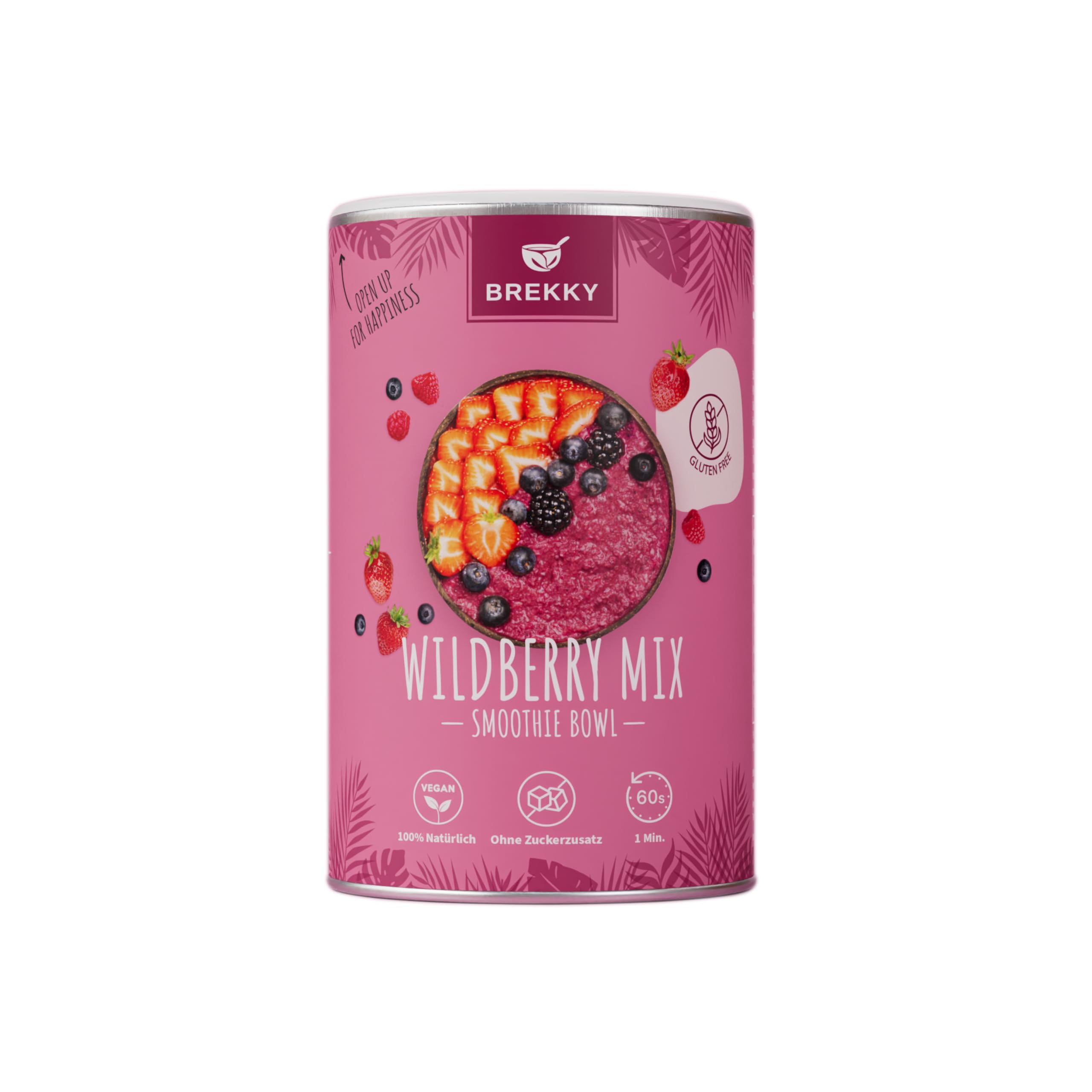 BREKKY - Wildberry Mix - Smoothie Bowl - Glutenfrei - Vegan - 100% natürliche Zutaten - ohne Zuckerzusatz - easy Zubereitung - Superfood Mix - Frühstück