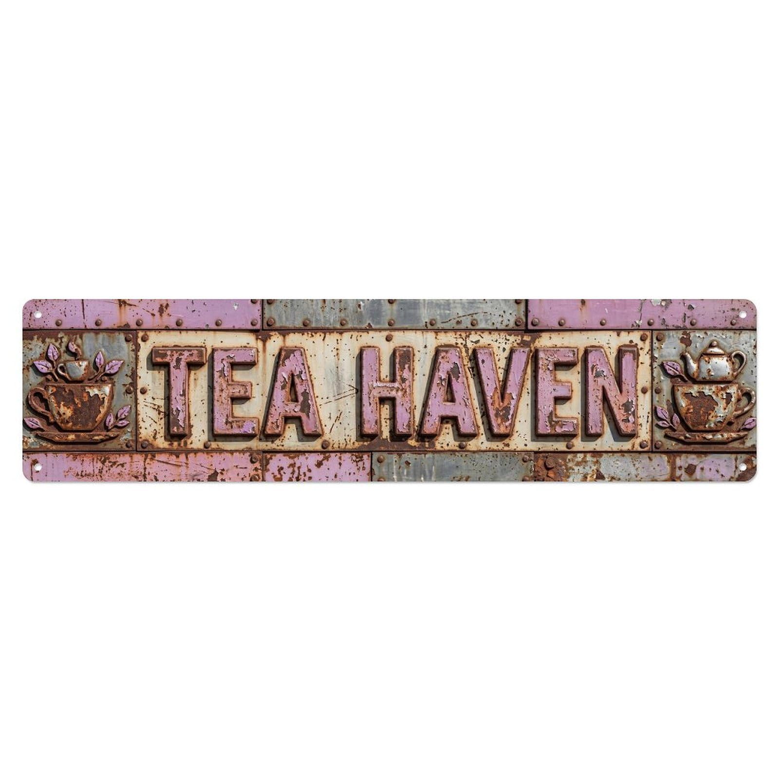 Tea Haven Cafe Decor Metal Tin Sign