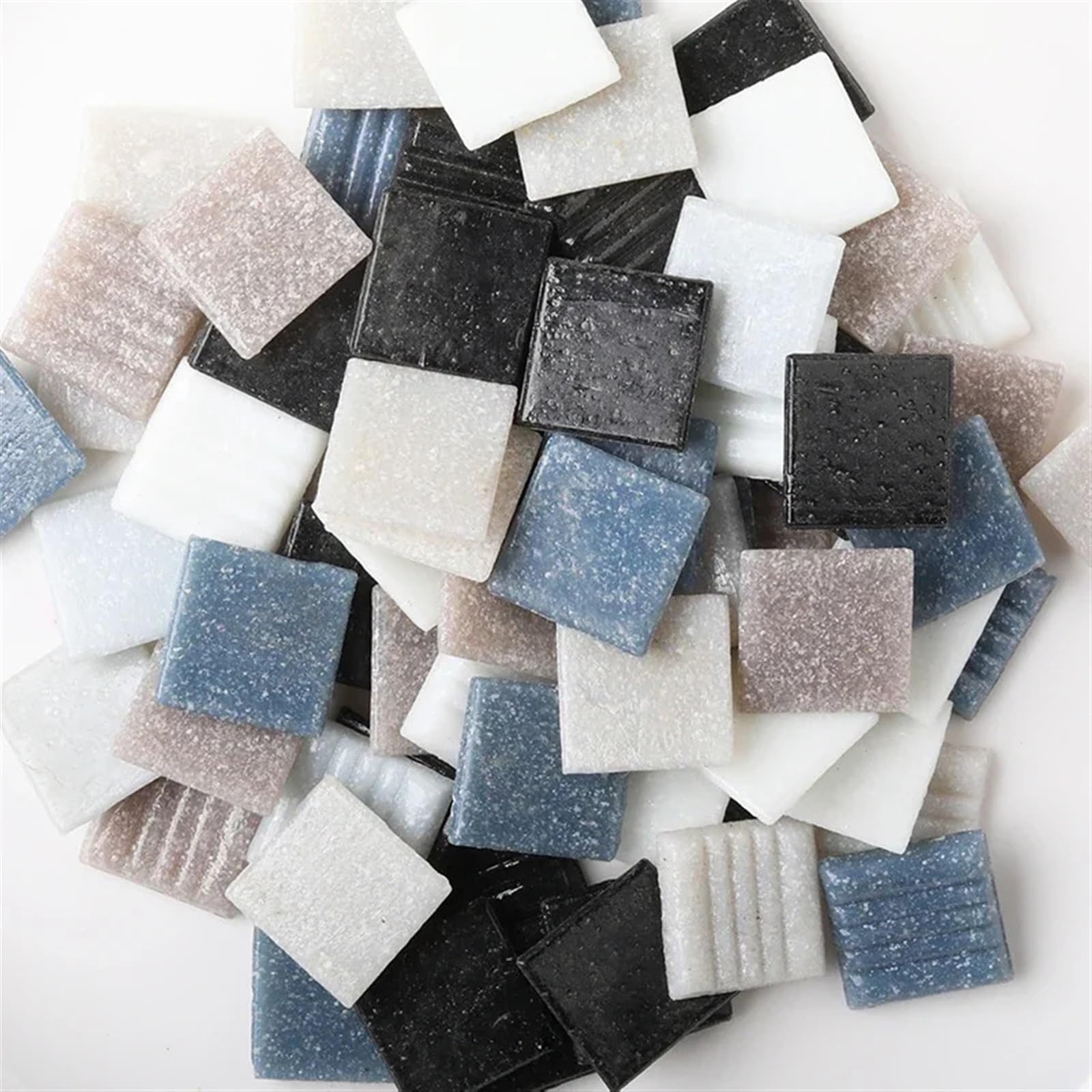 Mosaic Tiles 85g/3oz Approx.30pcs Mosaic Quartz Tiles 2cm/0.78in Square Tile 0.4cm/0.15in Thickness DIY Material Mixed Color