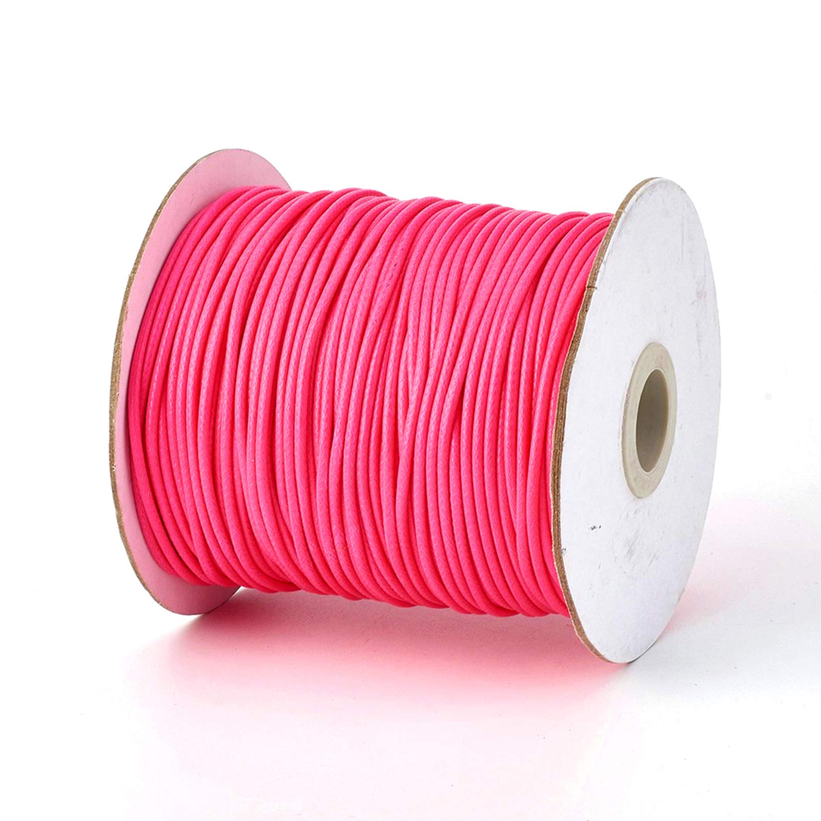 Craftdady 185 Yards 1mm Waxed Polyester Cord String for Braided Friendship Bracelet Necklace Macrame Jewelry Craft Making (Deeppink)
