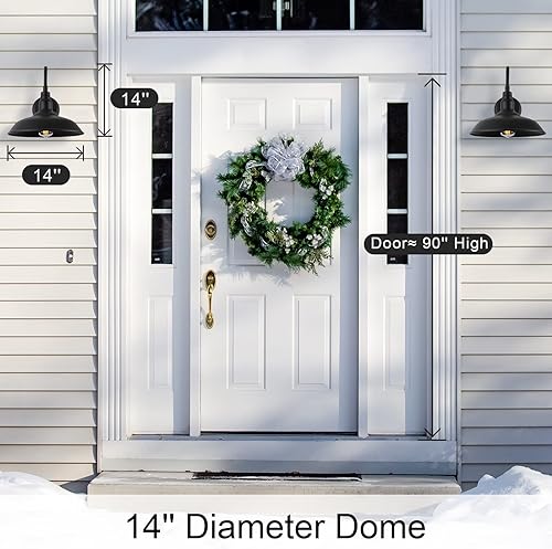 Miniatura 6 de Luz de granero de cuello de cisne negro mate de 14 pulgadas de diámetro, paquete de 3, LM2202