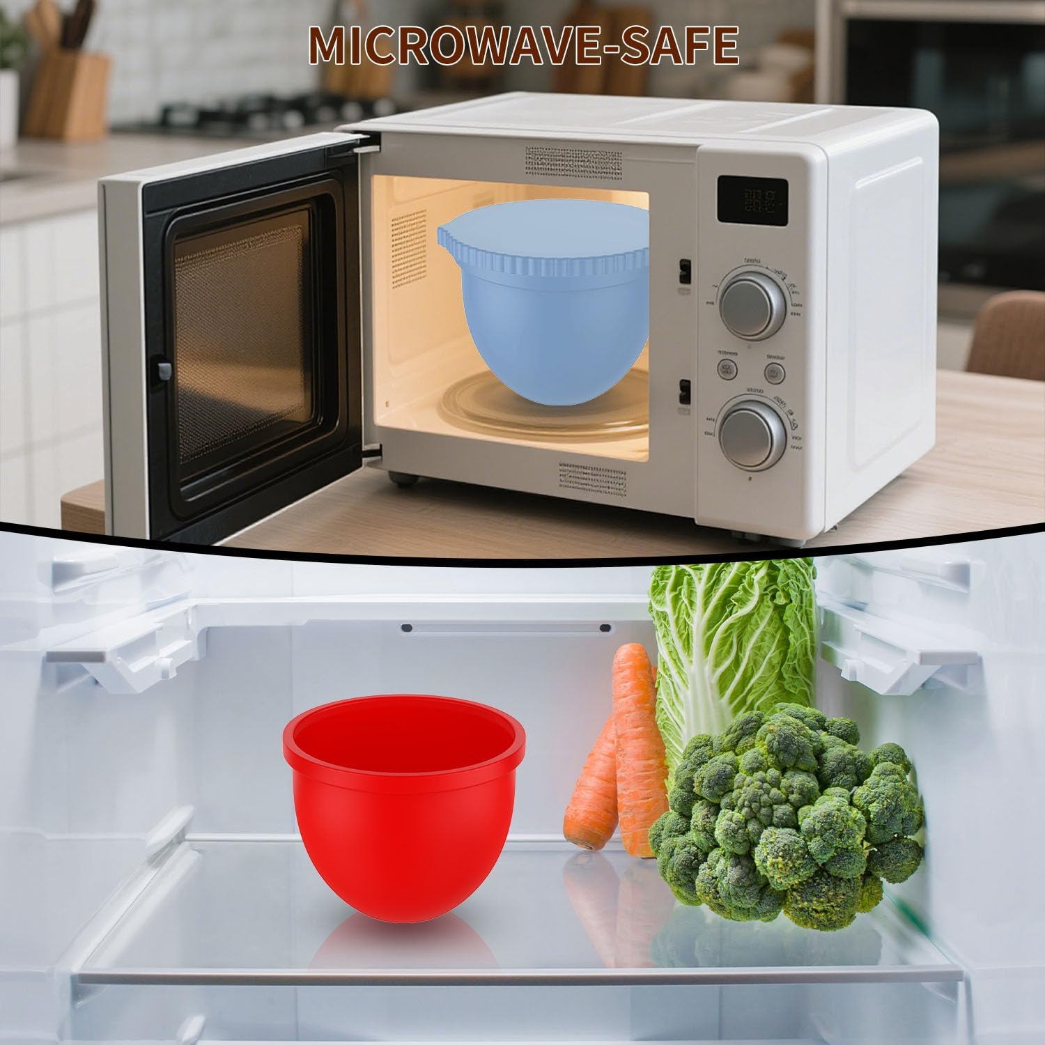 3PCS Silicone Bowl Liner with Lid for KitchenAid Tilt-Head 5 QT Stand Mixers, Non-Stick Foldable Reusable Heat Resistant Mixer Bowl Accessories for Baking & Cooking