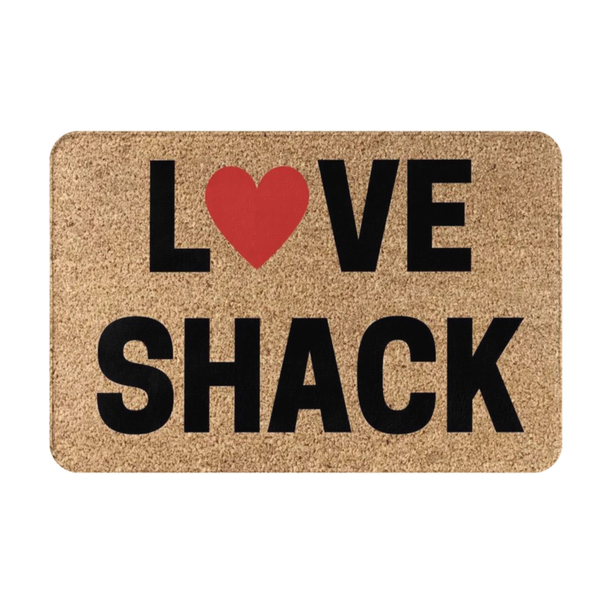 Welcome Mats for Front Door Entry Love Shack Valentine’S Day Doormat Housewarming Wedding Gift Funny Mat Doormat Non Slip Mat for Home Indoor Rugs Patio 17x30 Inch
