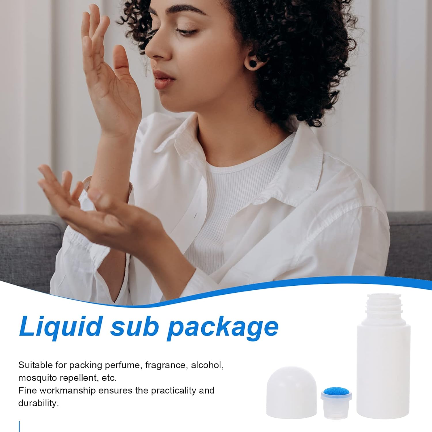Lurrose Sponge Applicator Bottle: 8pcs Empty Liquid Applicator Bottles 50ml for Cosmetic Essential Oil Cosmetic Perfumes