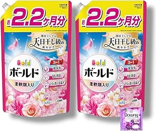 ボールド 洗濯洗剤 華やかおひさまとプレミアムブロッサムの香り 詰め替え ウルトラジャンボ 約2.2ヶ月分 1580g×2個 [柔軟剤入り 洗濯洗剤 液体] おまけ付き