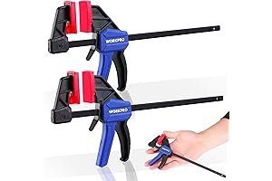 WORKPRO 2-Pack 6” Mini Clamps 50 Pound Load Limit, Lightweight F Clamp