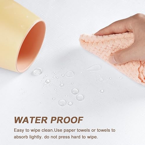 Miniatura 2 de UFRIDAY Manteles rectangulares blancos para mesas rectangulares de 6 pies de 60 x 84 pulgadas, mantel rectangular de tela lavable para mesas