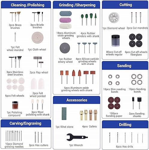 Miniatura 2 de APEXFORGE Kit de accesorios para herramientas rotativas M0 con kit de herramientas rotativas M6 Pro 200W
