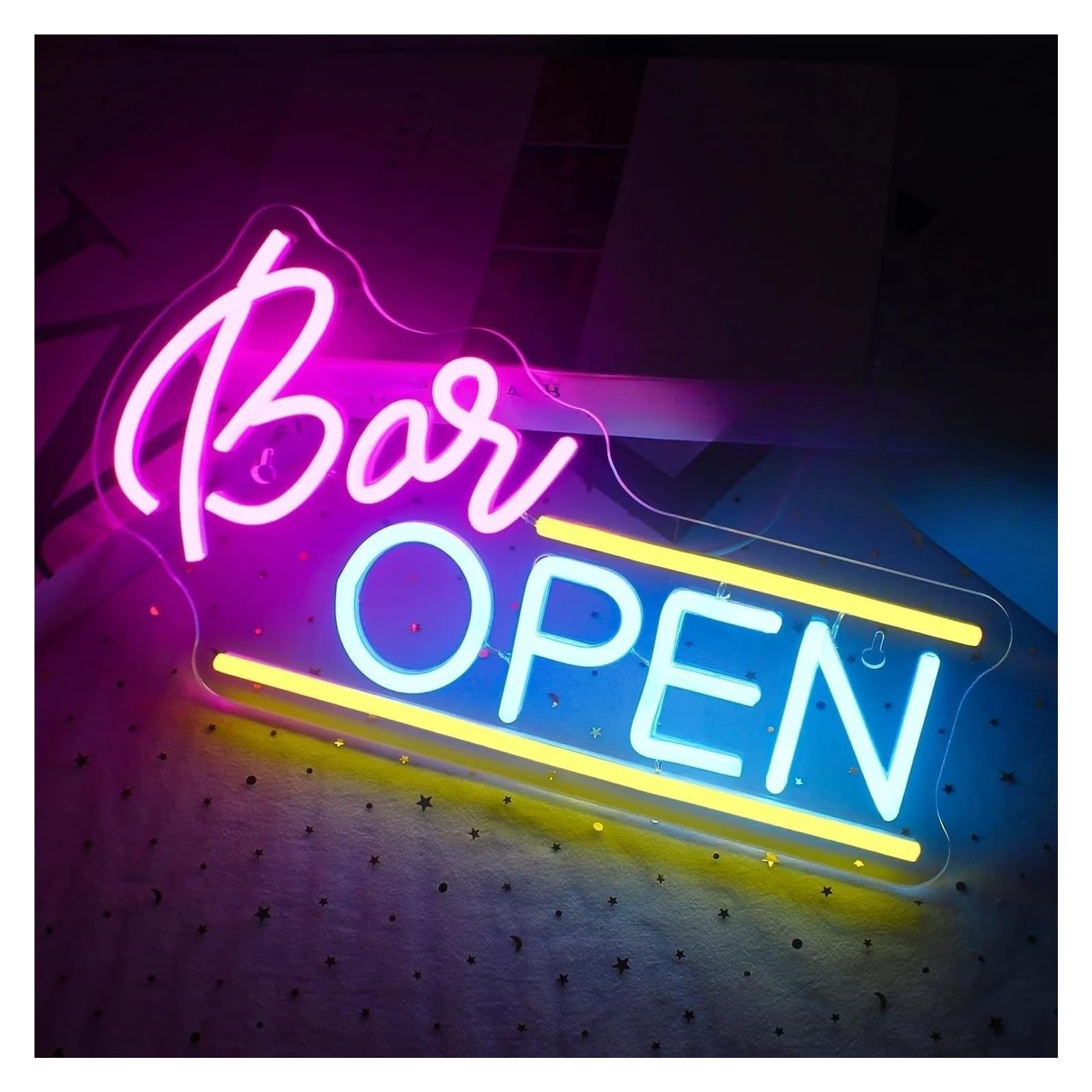 SHOUXI Sign Lamp Bar Open Neon Light for Wall Decoration Bar Shop Cafe Shop Party Club Restaurant Open Sign USB Powered 37cmх20cm