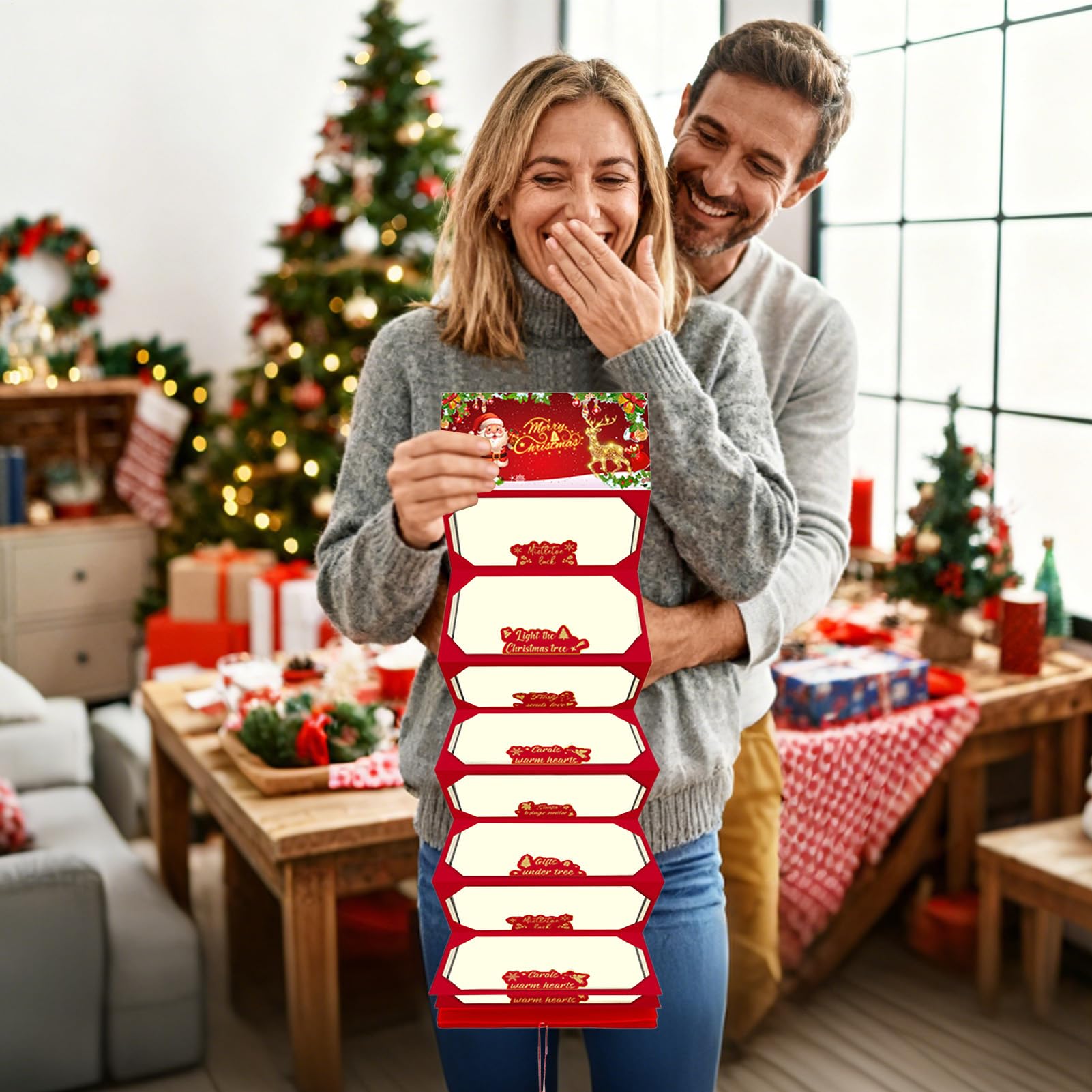 Porte-Argent De Noël pour Espèces - avec Livret De 10 Fentes pour Cadeaux De Fête | Porte-Cartes À Billets De Fête avec Glands - pour Amis fête d'anniversaire réunion familiale