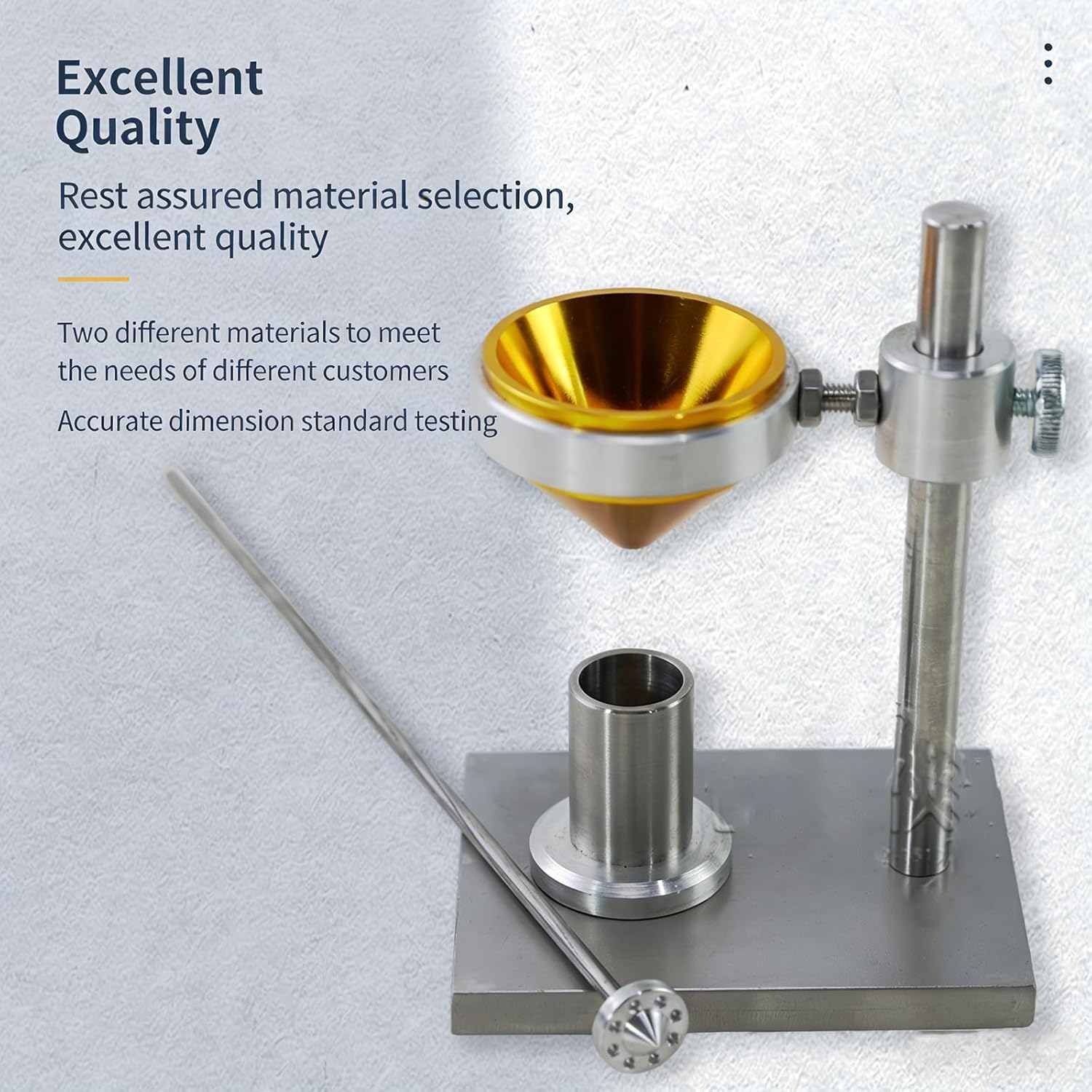 Soil Free Swelling Rate Tester,Funnel Soil Measuring Cup Stirrer, Humidity Soil Test Kit, Capacity 10mL, Inner Diameter 20mm, for Geotechnical Test Moisture Content