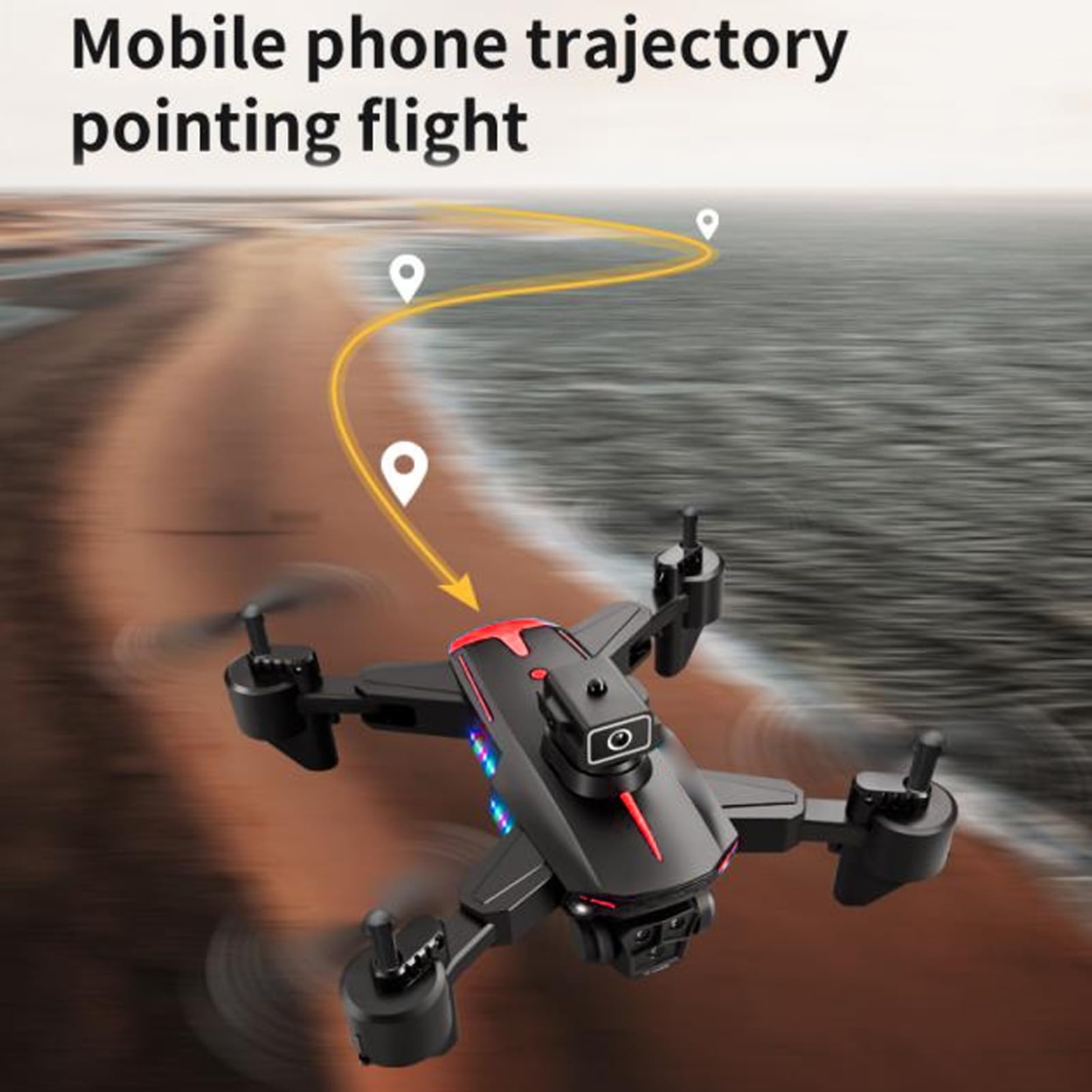 4K HD RC-Drohne mit 2,4 GHz WLAN, faltbarer Quadrocopter mit 3 Kameras, 50-fachem Zoom, Vier-Wege-Hindernisvermeidung, intelligentem Schießen im Beauty-Modus, APP-Steuerung