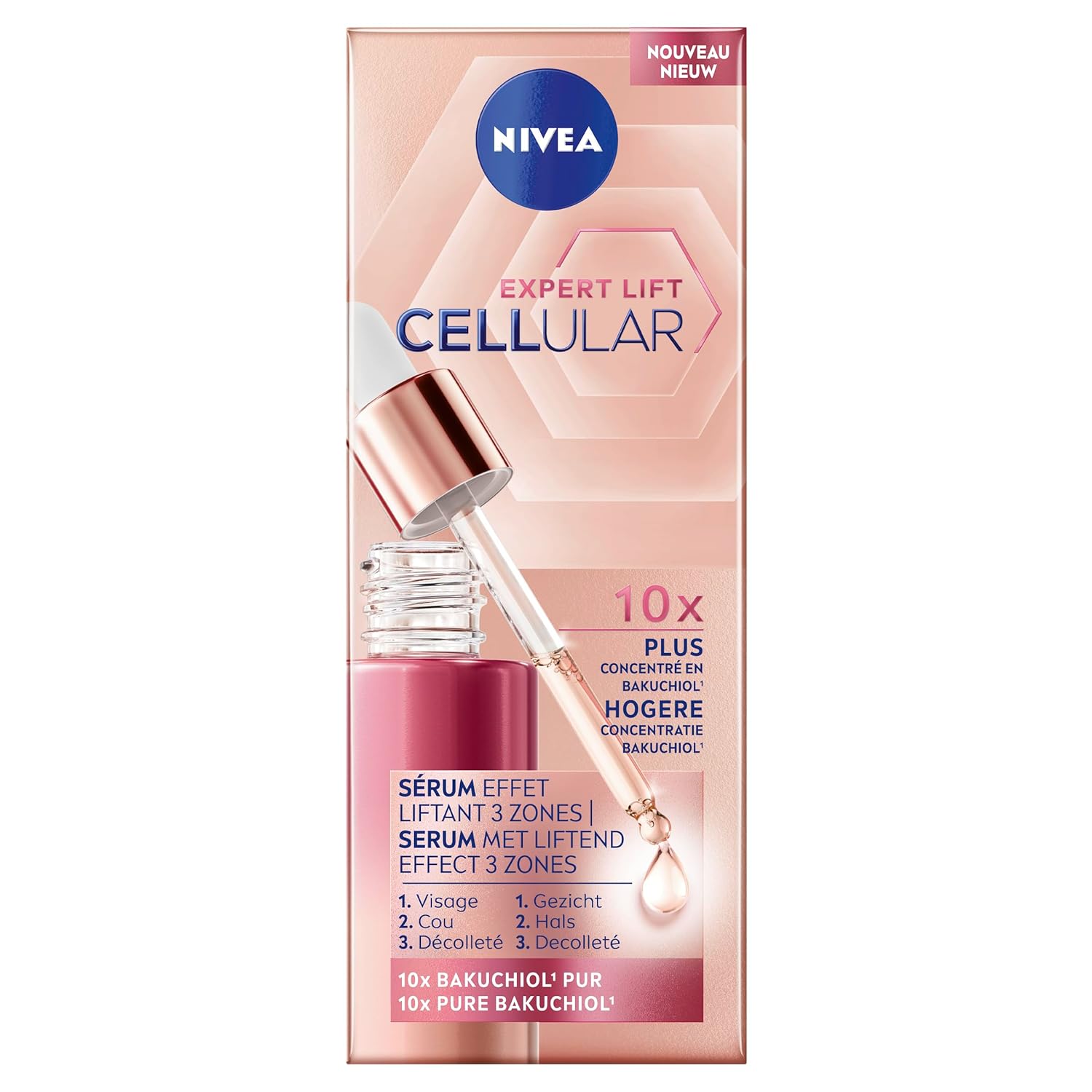 NIVEA Cellular Expert Lift Bakuchiol Lifting Serum (1 x 30 ml) - Face Serum Enriched with Pure Bakuchiol - Firming Anti-Aging Care