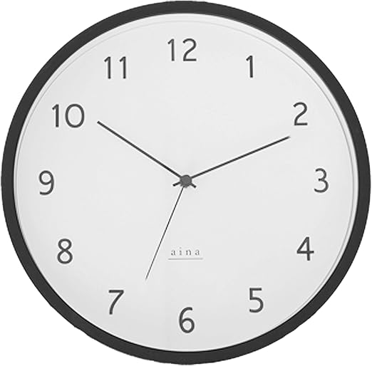 Amazon Co Jp Aina 壁掛け時計 電波 アナログ Kierros キエロス 掛け時計 おしゃれ 電波時計 ブラック A80 003bk ホーム キッチン