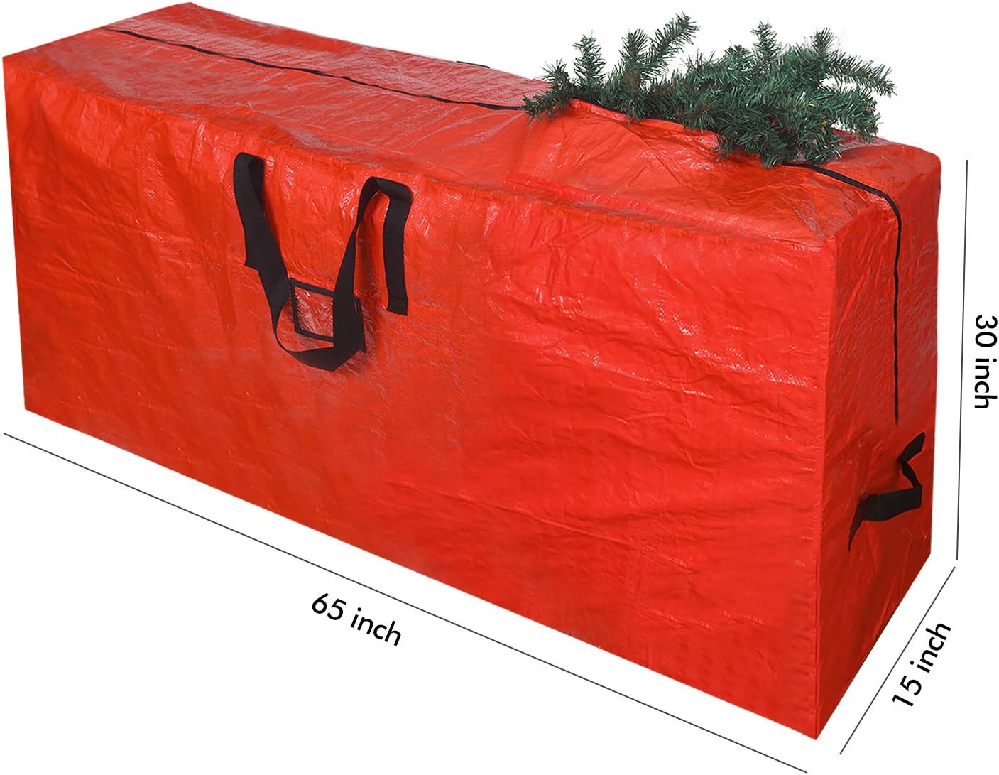 BOTINDO Christmas Tree Storage Bag, Large Zippered Xmas Tree Bag with 2 Reinforced Handles, Un-Assembled Artificial Christmas Tree (9ft, Red)