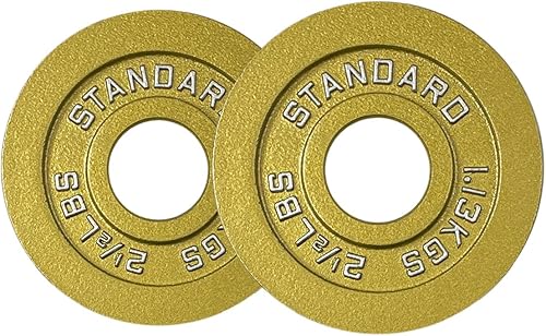 Miniatura 9 de Placas de acero olímpico con acabado dorado, pares y juegos de mancuernas de 2 pulgadas estándar en oro prémium para levantamiento de pesas