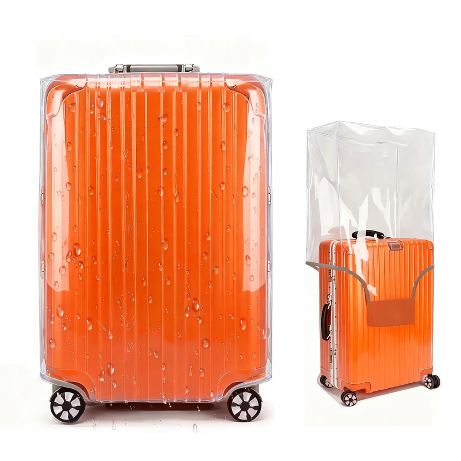 Photo 1 of NADKFSY 20 Inch Clear PVC Luggage Cover, Waterproof & Durable Suitcase Protector for Wheeled Travel Luggage, Scratch-Resistant Transparent Suitcase Cover